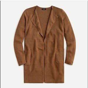 J. Crew Juliette collarless sweater-blazer in linen blend